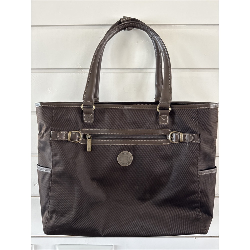 Vintage CHAPS Ralph Lauren Brown Tote Messenger Bag GW997